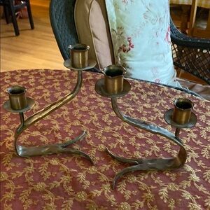 Glander Copper Double Candleholders Pair